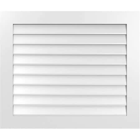 Ekena Millwork Vertical Surface Mount PVC Gable Vent: Non-Functional, w/3-1/2"W x 1"H, Standard Frame, 38"W x 32"H GVPVE38X3201SN